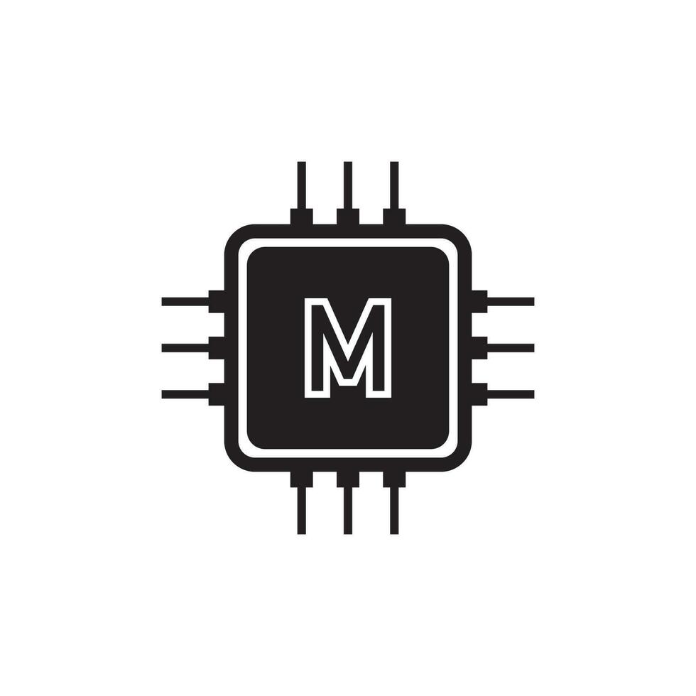 microchip icon vector