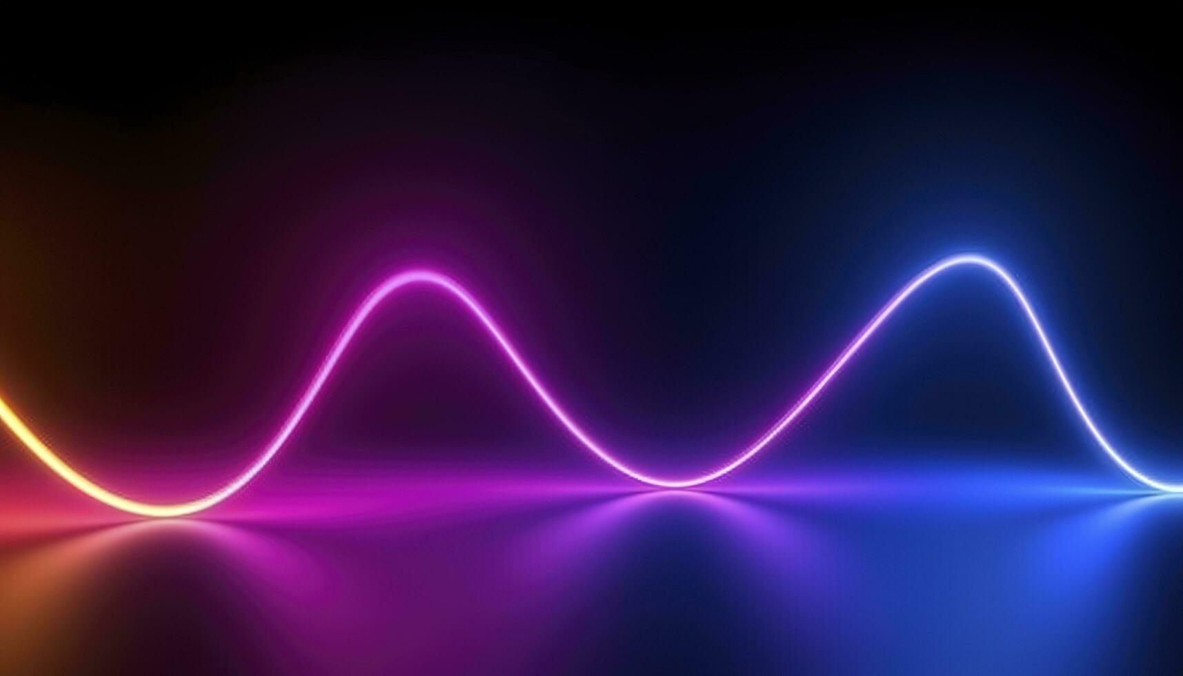 3d rendering, the abstract background of colorful neon wavy lines glowing in the dark. Modern simple wallpaper, generates ai photo