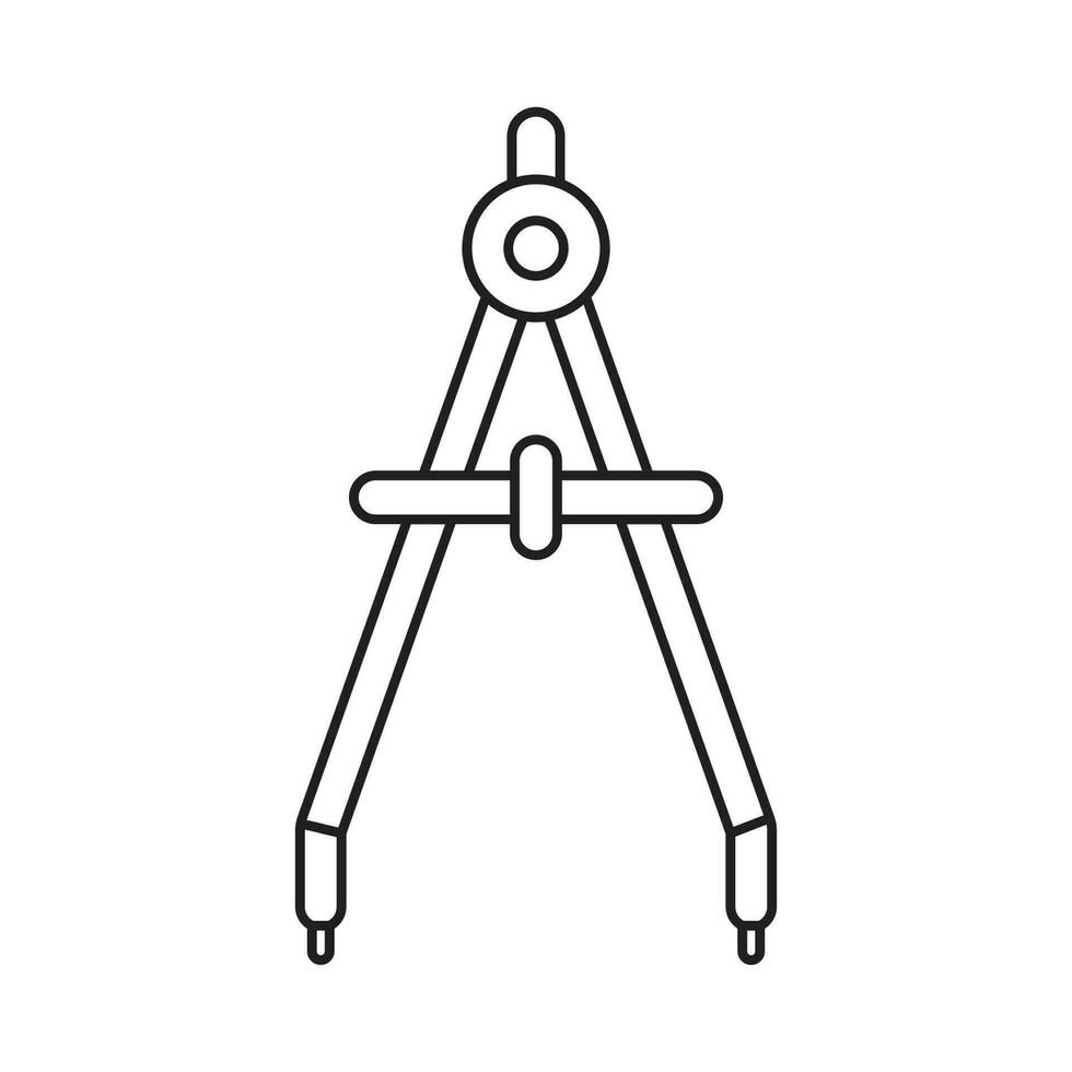 Accurate Tool Architecture Compass Icon vector