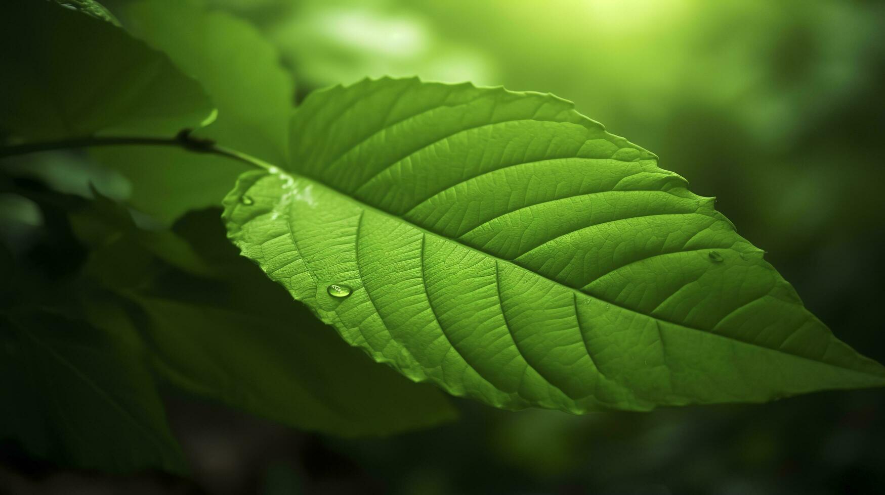 Earth Day and World Environment Day, Spring, Beautiful Natural fresh green leaf, relaxation nature concept, generate ai photo