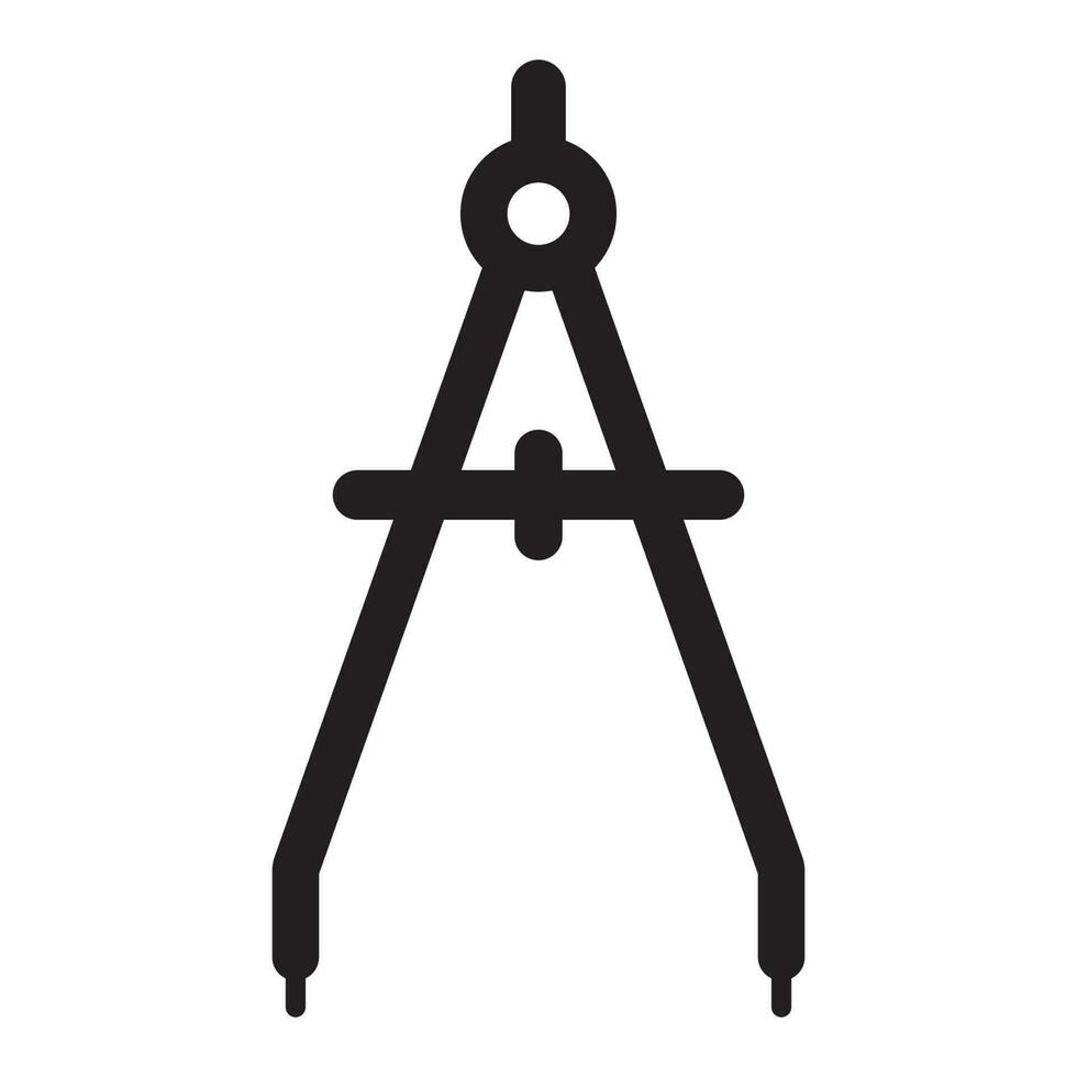 Accurate Tool Architecture Compass Icon vector