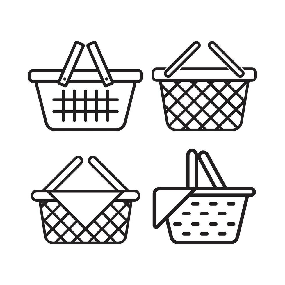 picnic basket icon vector