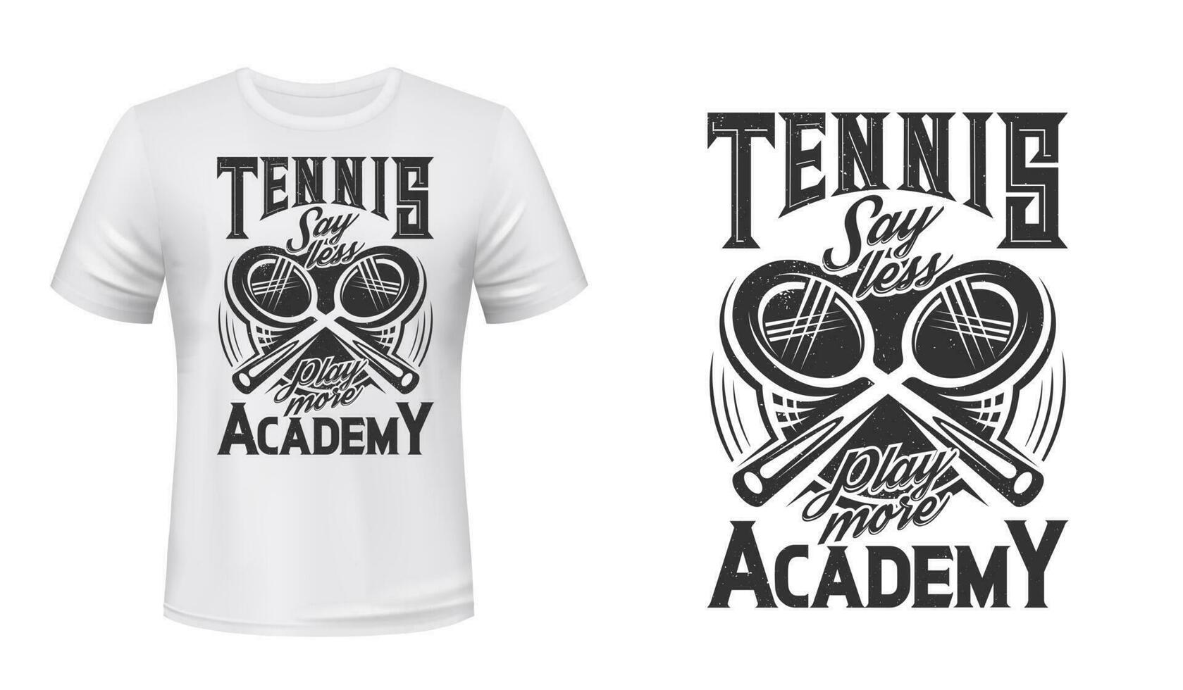 Tennis academy t-shirt print vector mockup