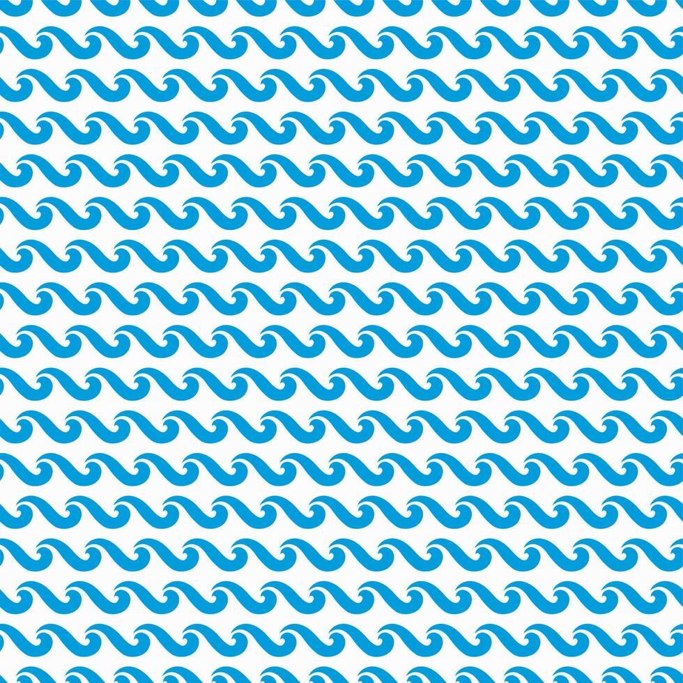 Sea or ocean water blue waves seamless pattern vector
