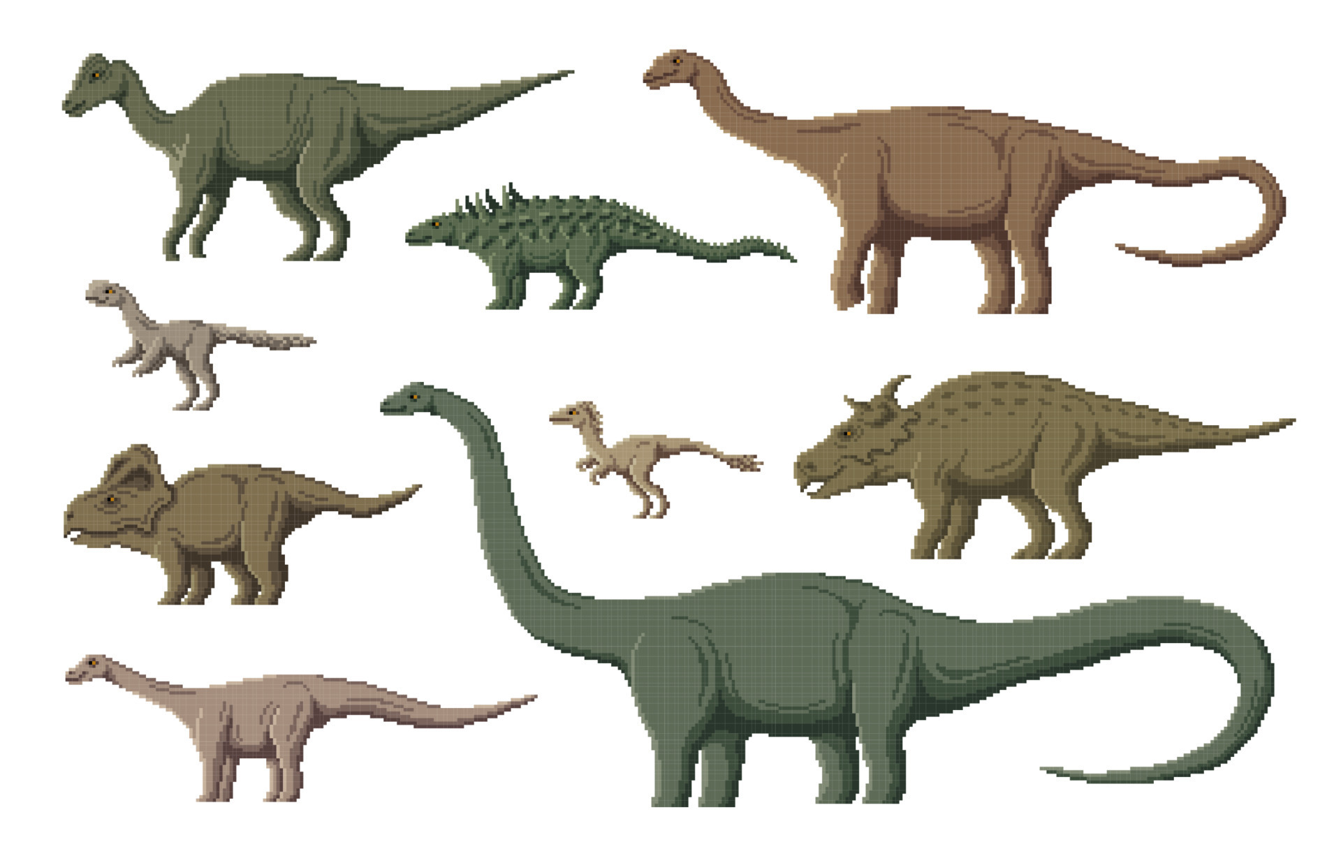 Динозавры 8 букв. Как нарисовать гетерондозавра в пикселях.