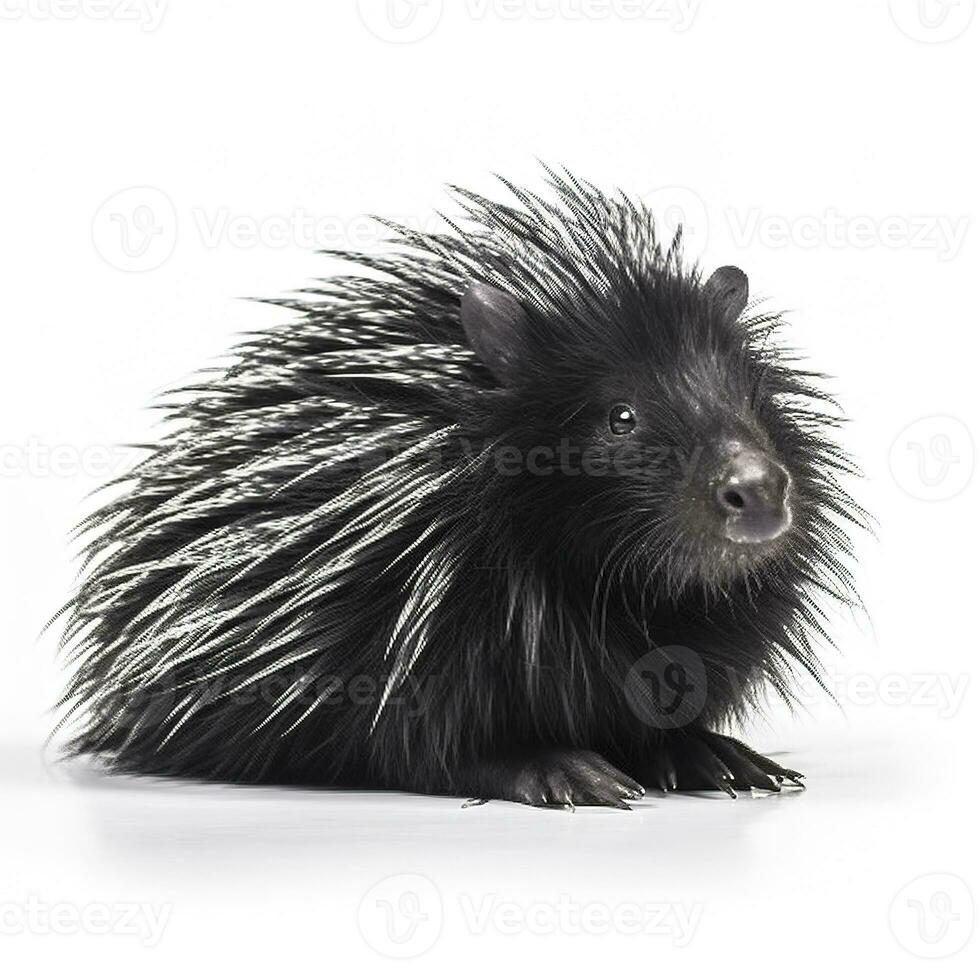 Porcupine isolated on white background, generate ai photo