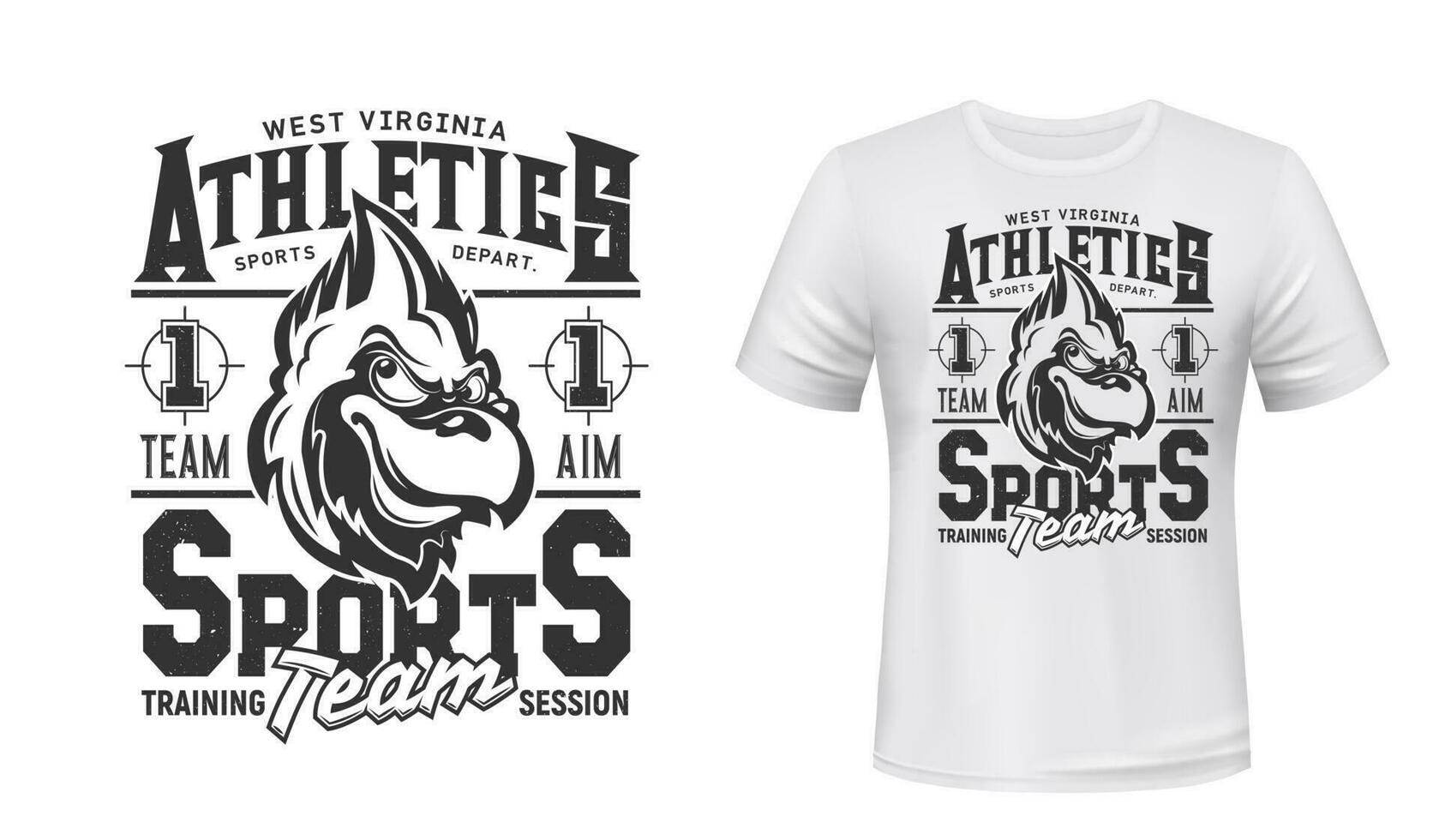 Cardinal bird t-shirt print mockup sport team sign vector
