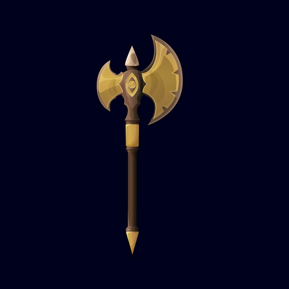 Magical Nordic battle axe, Skyrim weapon battleaxe vector