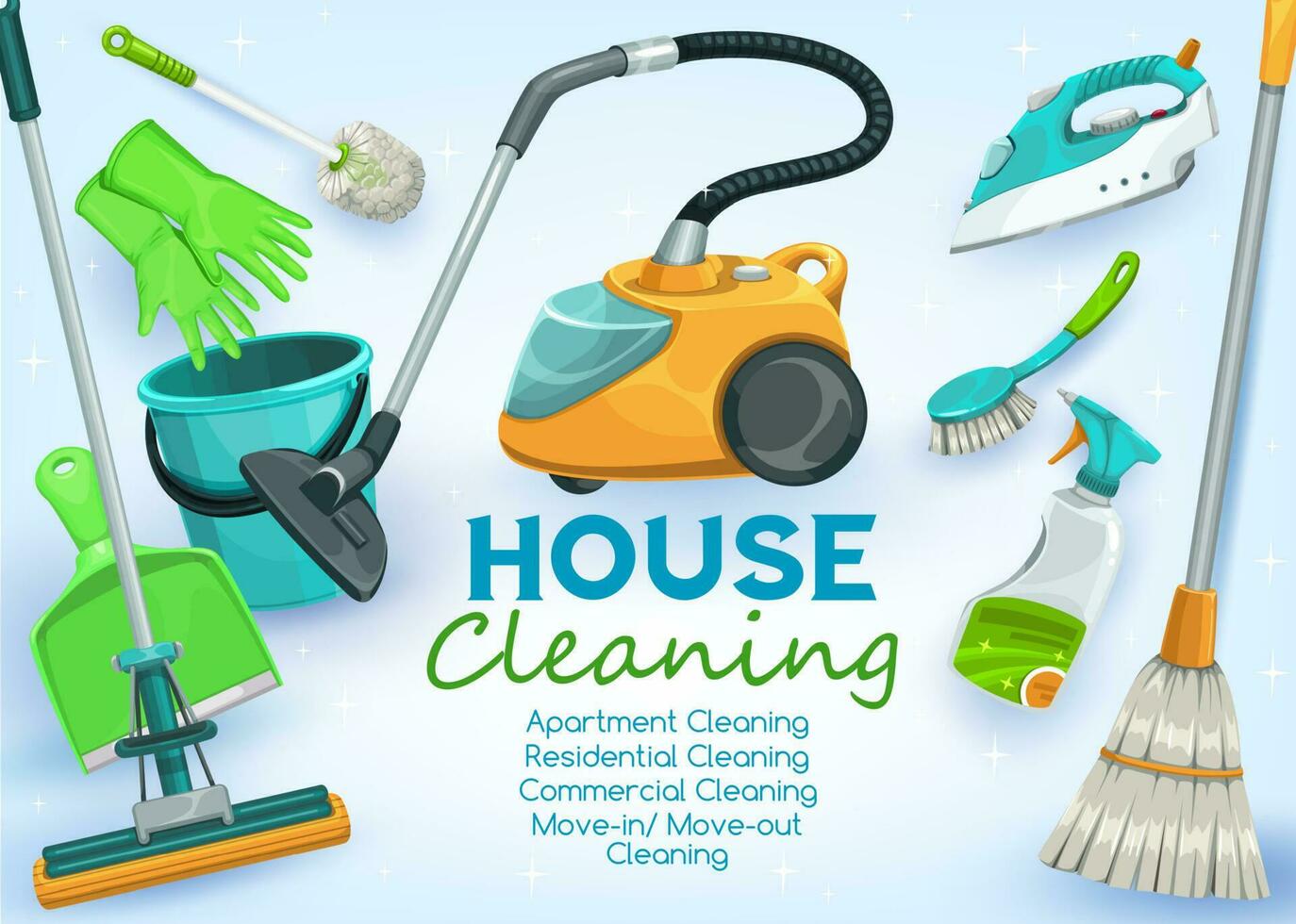 Cleaning service, house and apartments washing vector