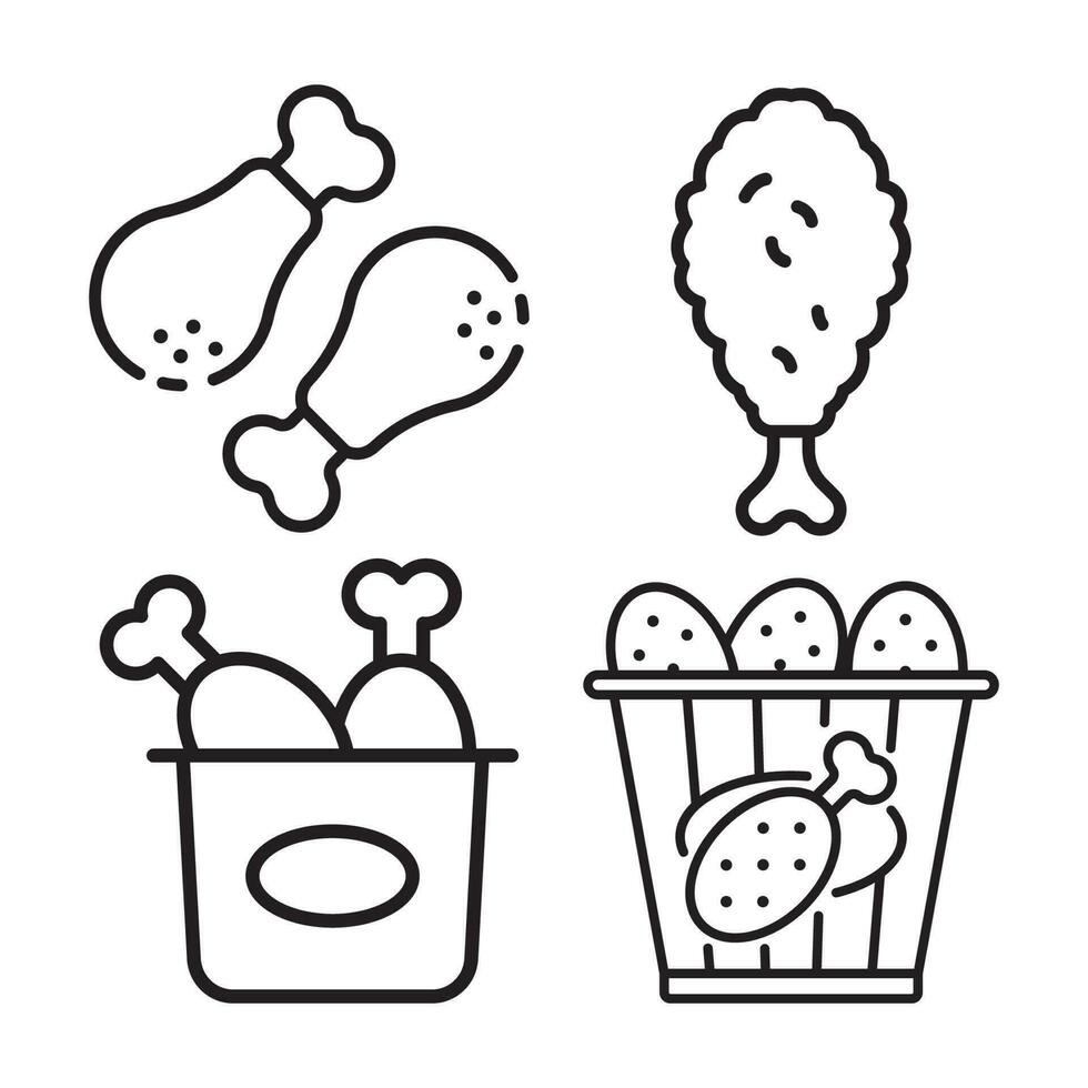 fried chicken icon vector