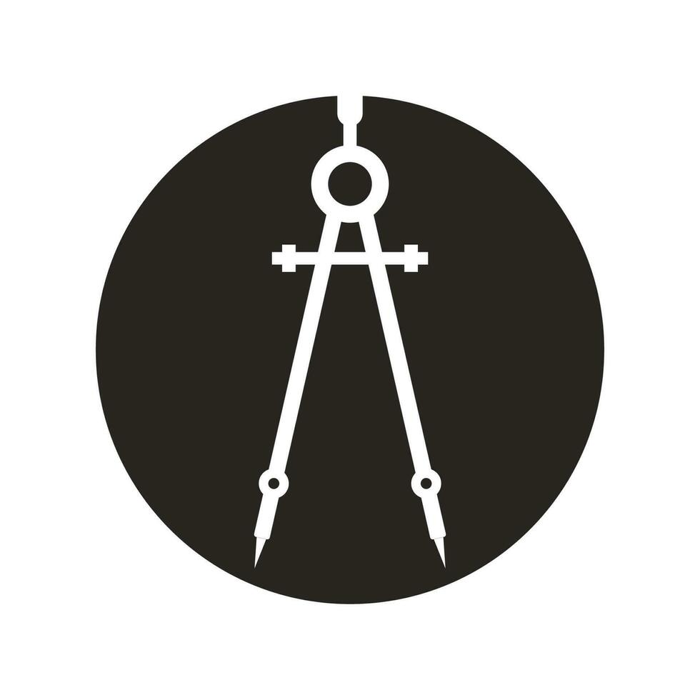 Accurate Tool Architecture Compass Icon vector