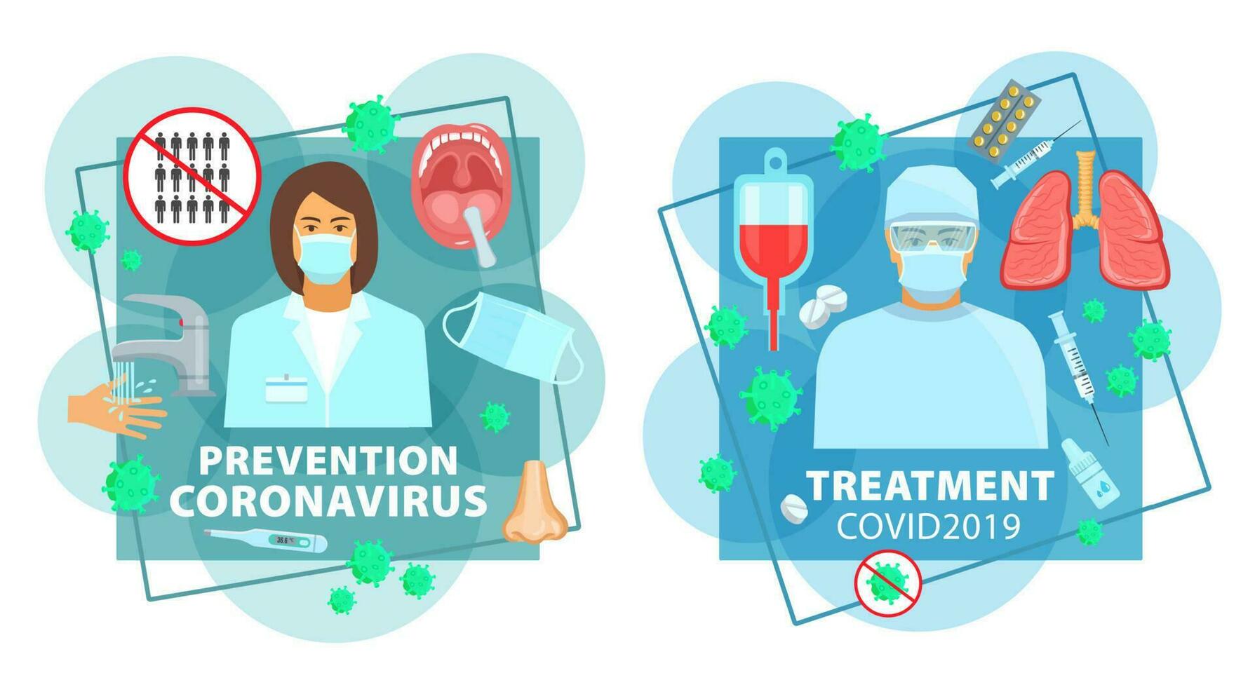 Coronavirus infection prevention medical treatment vector