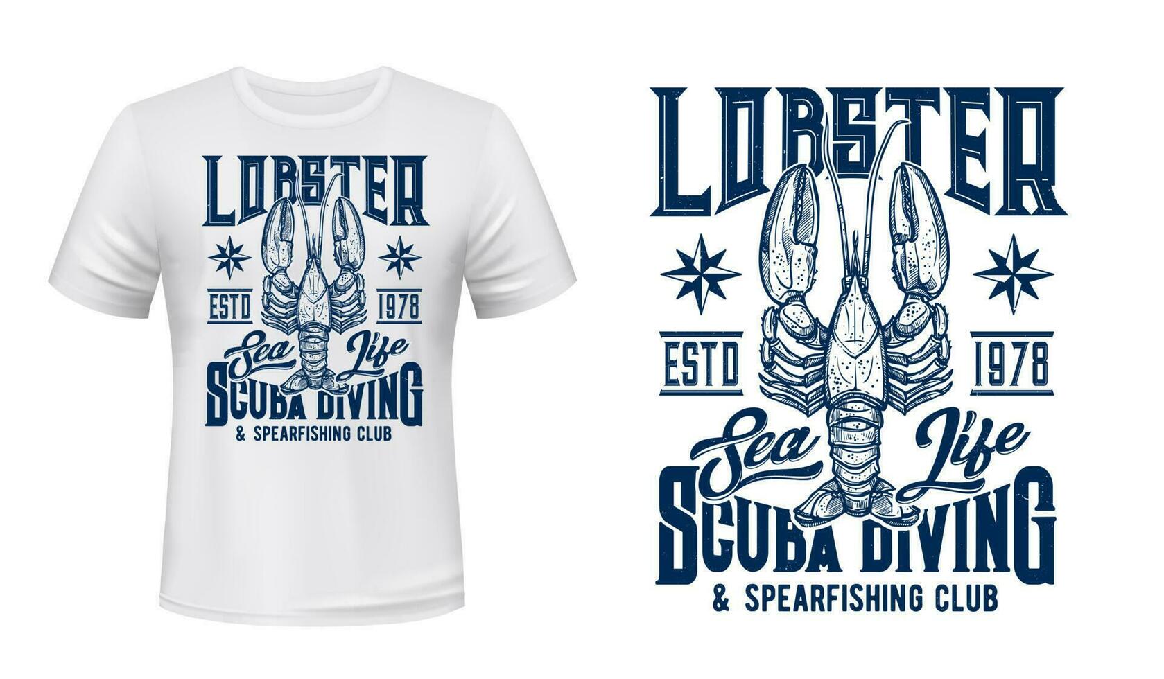 Lobster animal t-shirt, apparel vector print