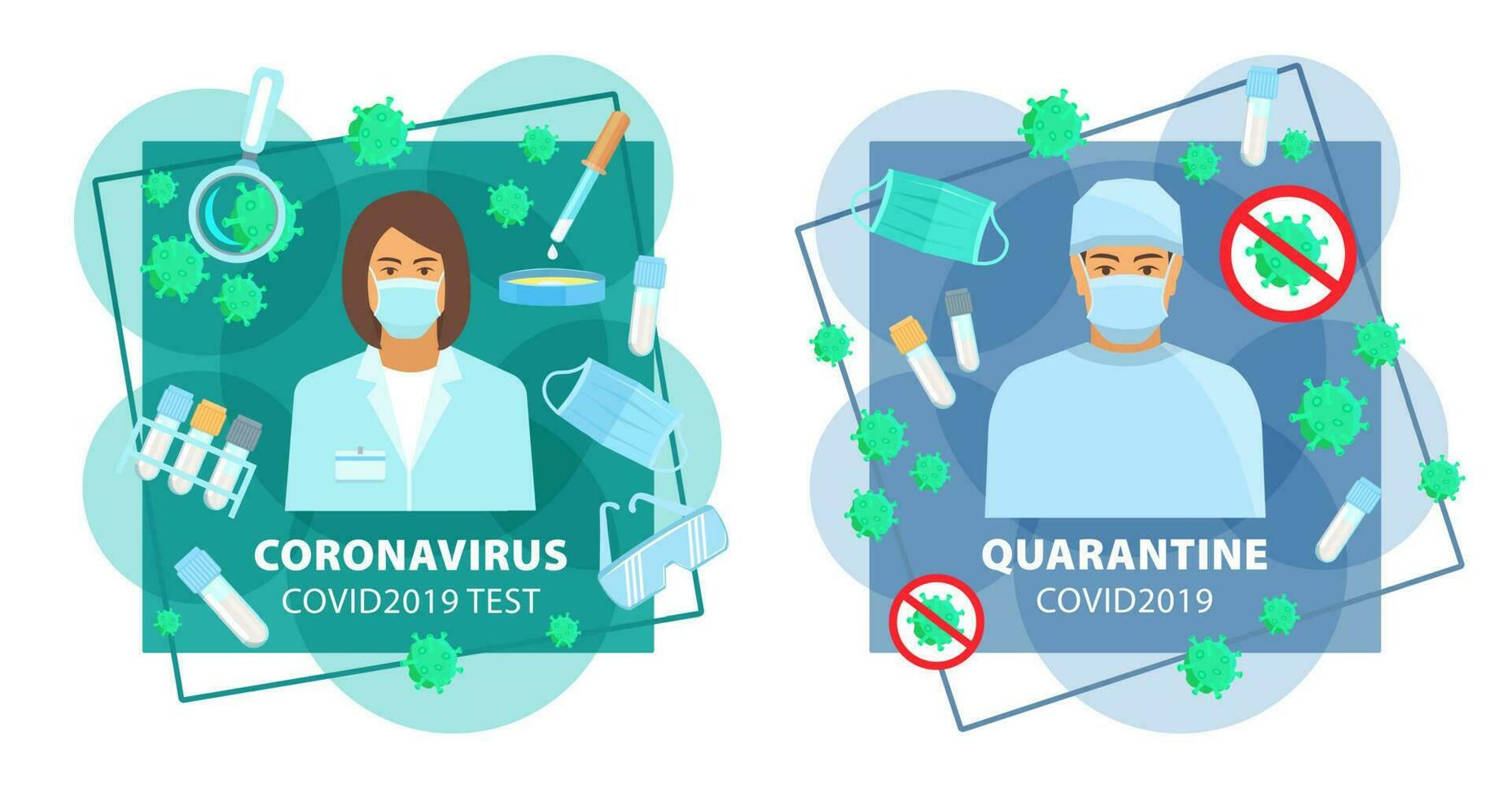 coronavirus viral epidemia, virus infección pruebas vector