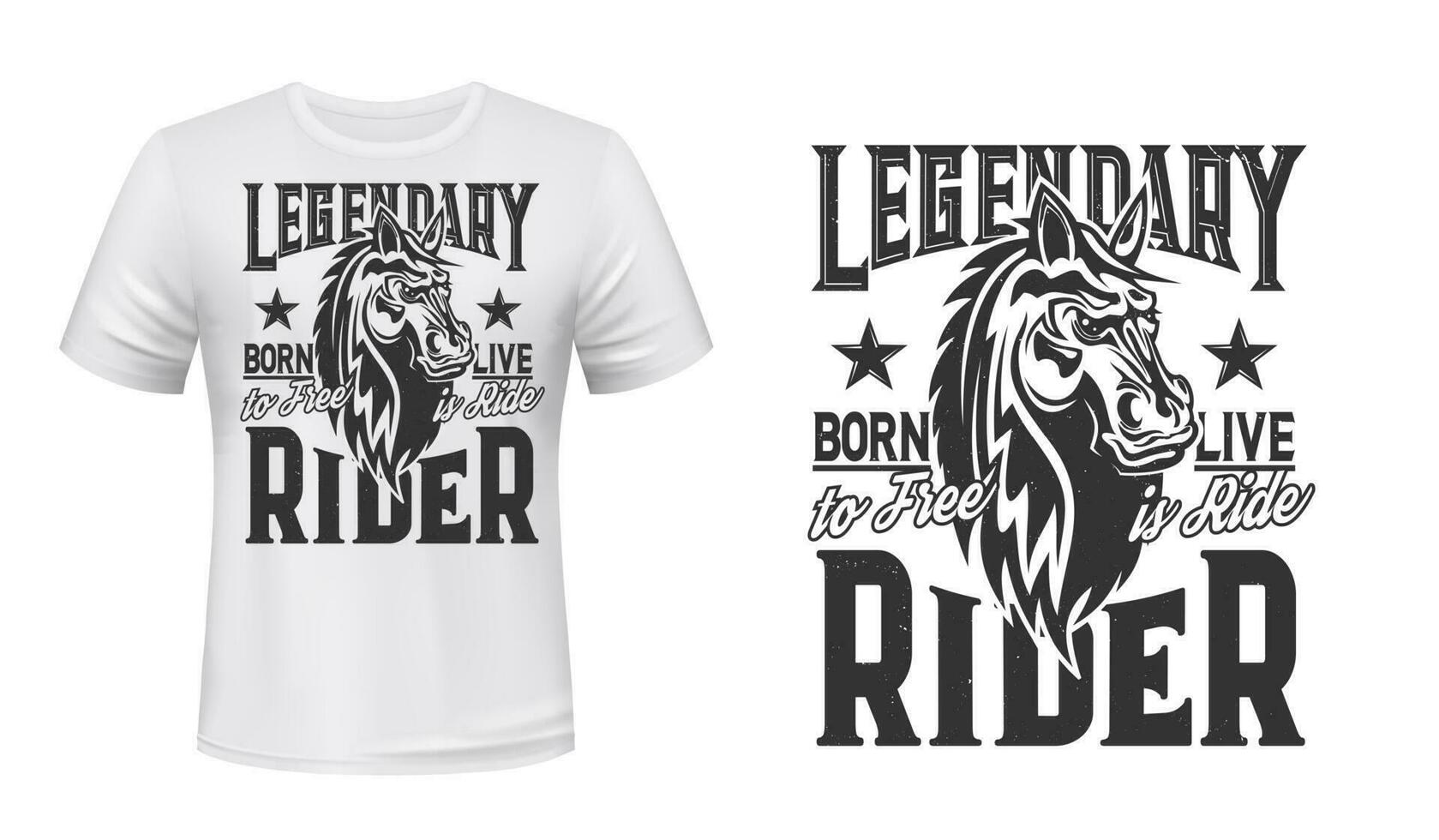 Horse trotter, horserace t-shirt print mockup vector