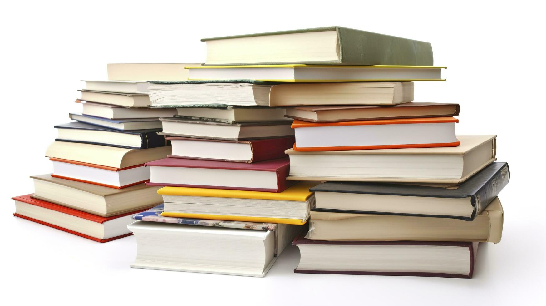 World Book Day, A lot of books isolated on white background, generate ai photo