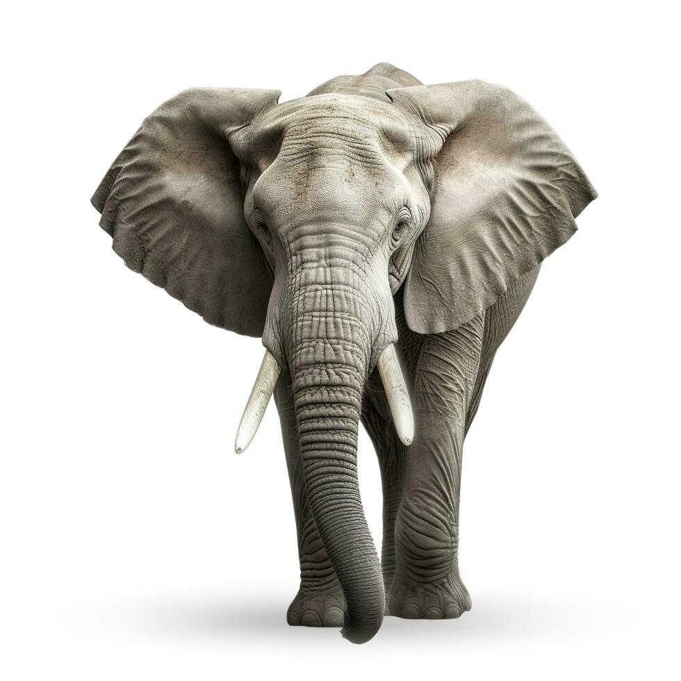 Elephant isolated on white background, generate ai photo