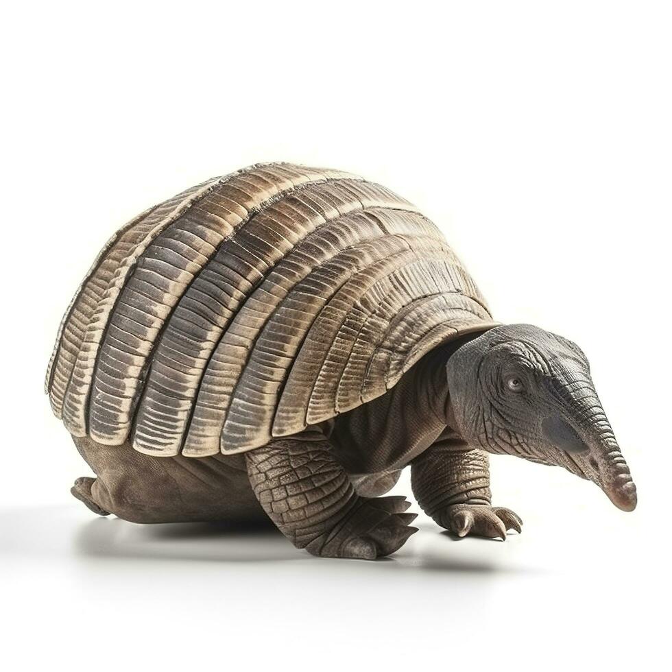 armadillo aislado en blanco fondo, generar ai foto