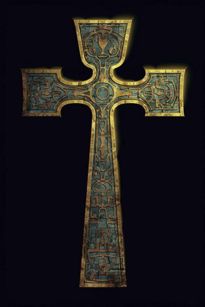 Crucifixion Of Jesus Christ - Cross At Sunset, generate ai photo