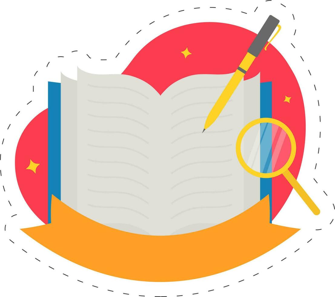 Open note book icon vector