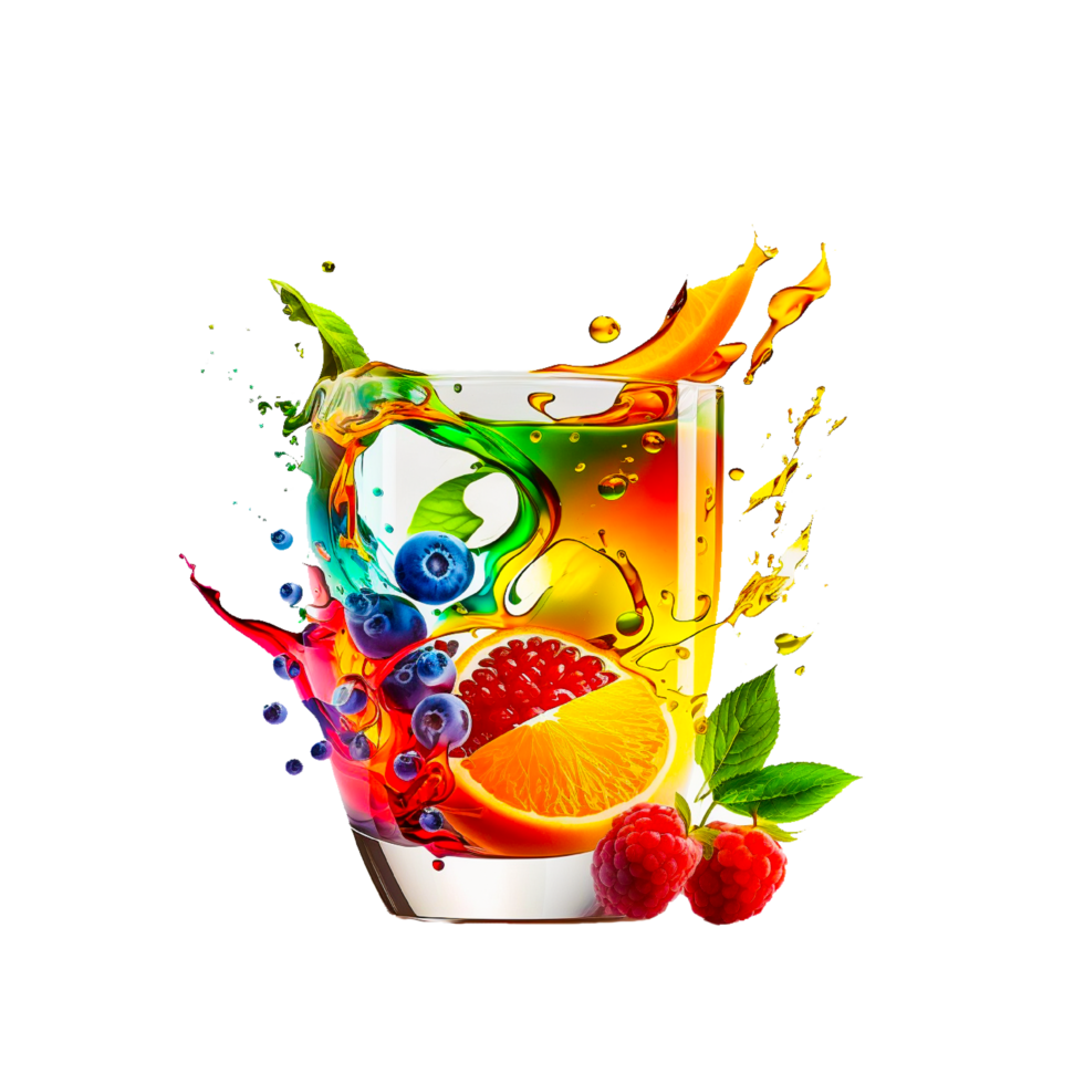 frutta succo spruzzo png generativo ai