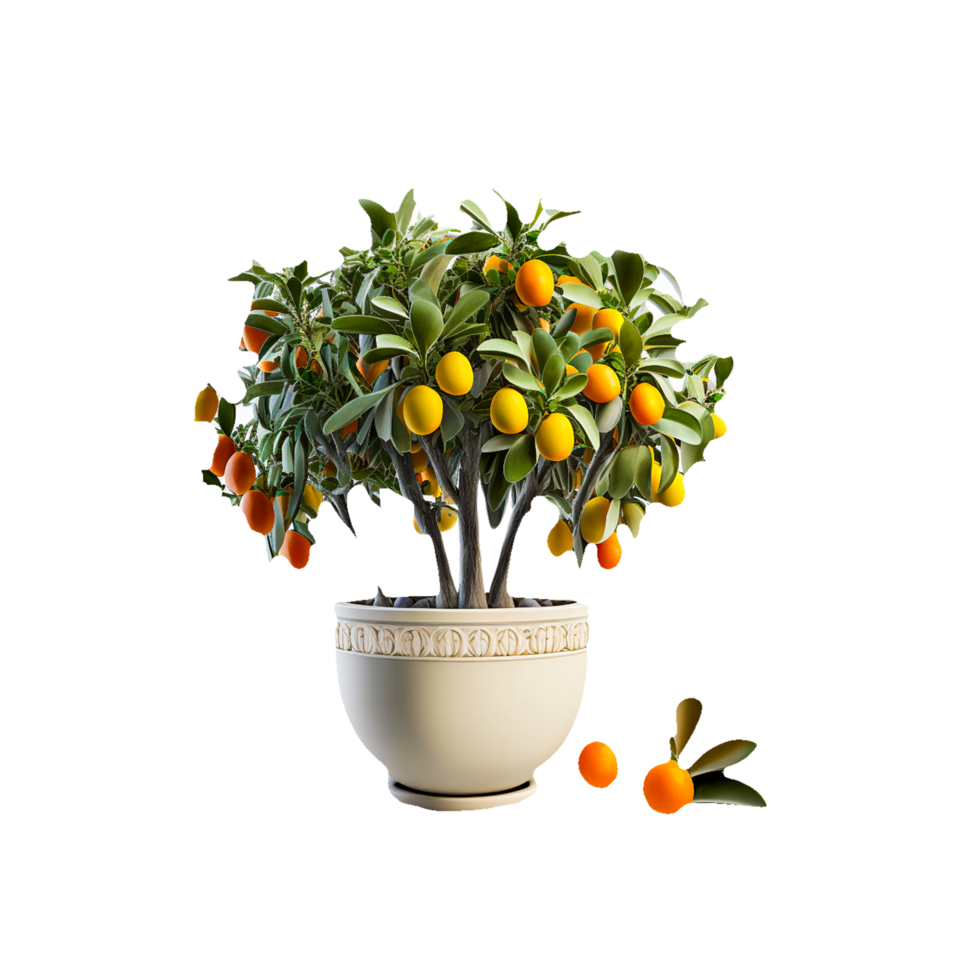 Orange Baum png ai generativ