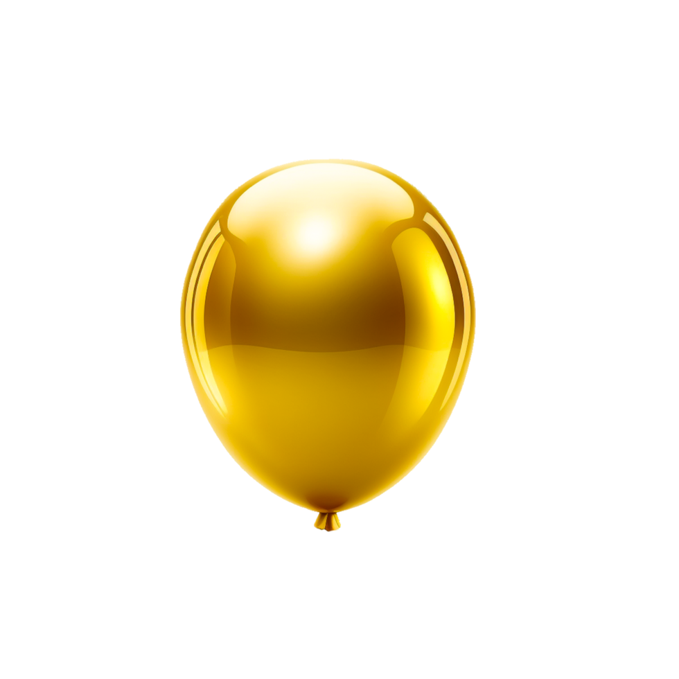 golden Luftballons auf transparent Hintergrund ai generativ png