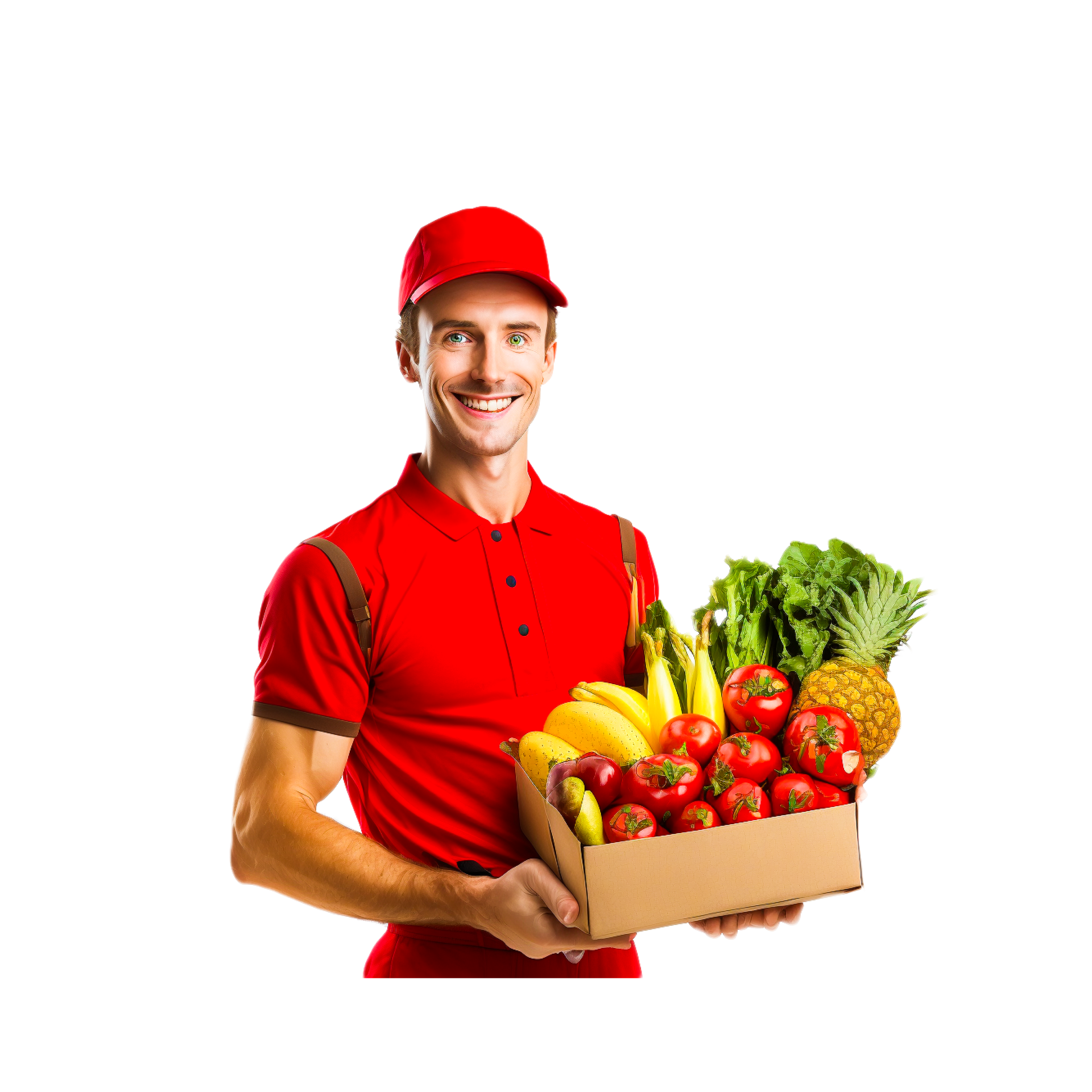Ai G n ratif Livraison Homme Dans Bleu Uniforme Porter Paquet De ai-g-n-ratif-livraison-homme-dans-bleu-uniforme-porter-paquet-de