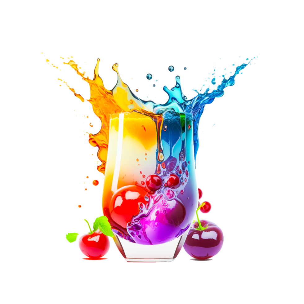 frutta succo spruzzo png generativo ai