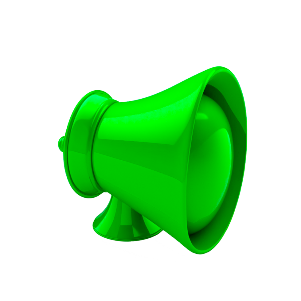 Megaphone communication blog announcement colored green png