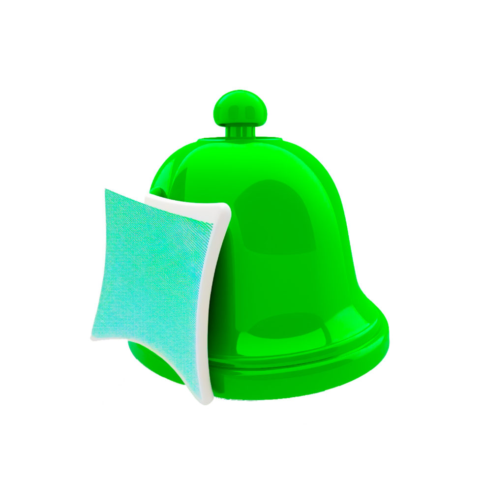 green bell with pillow png