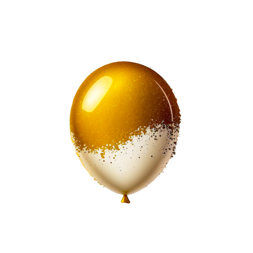 Gold, white transparent helium balloon in the air png