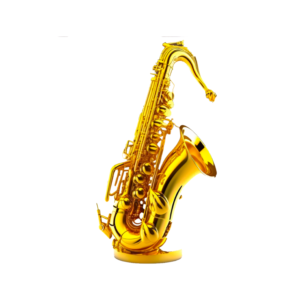 saxofone isolado em transparente generativo ai png