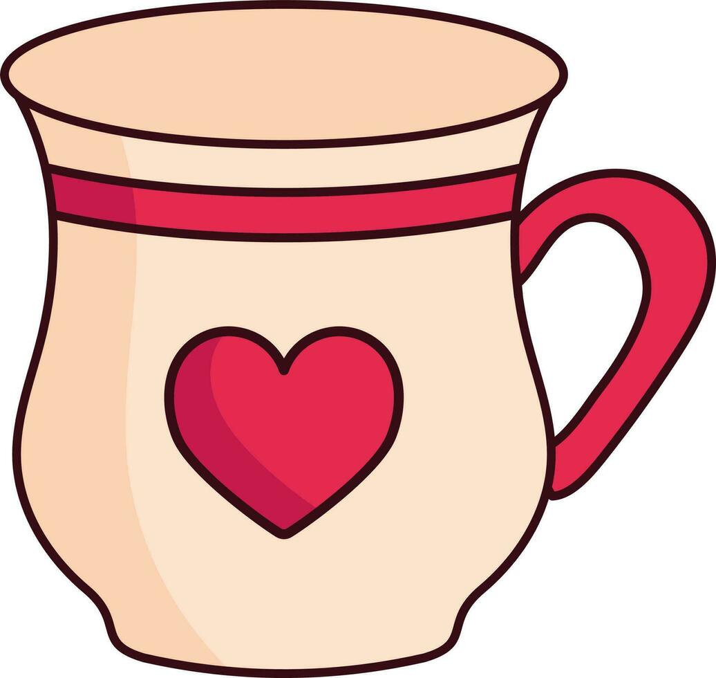 Valentine cup icon vector