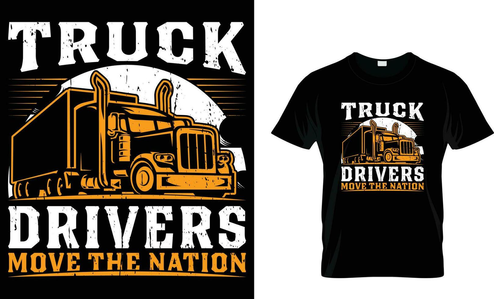 trucker t-shirt design vector