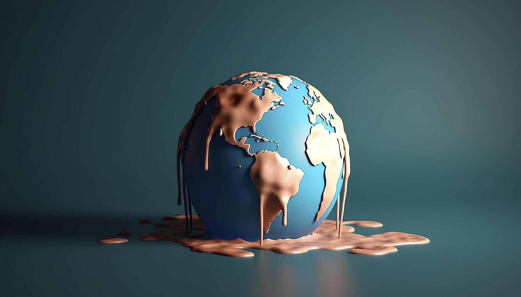 Earth melting by global warming or climate change problem, photo