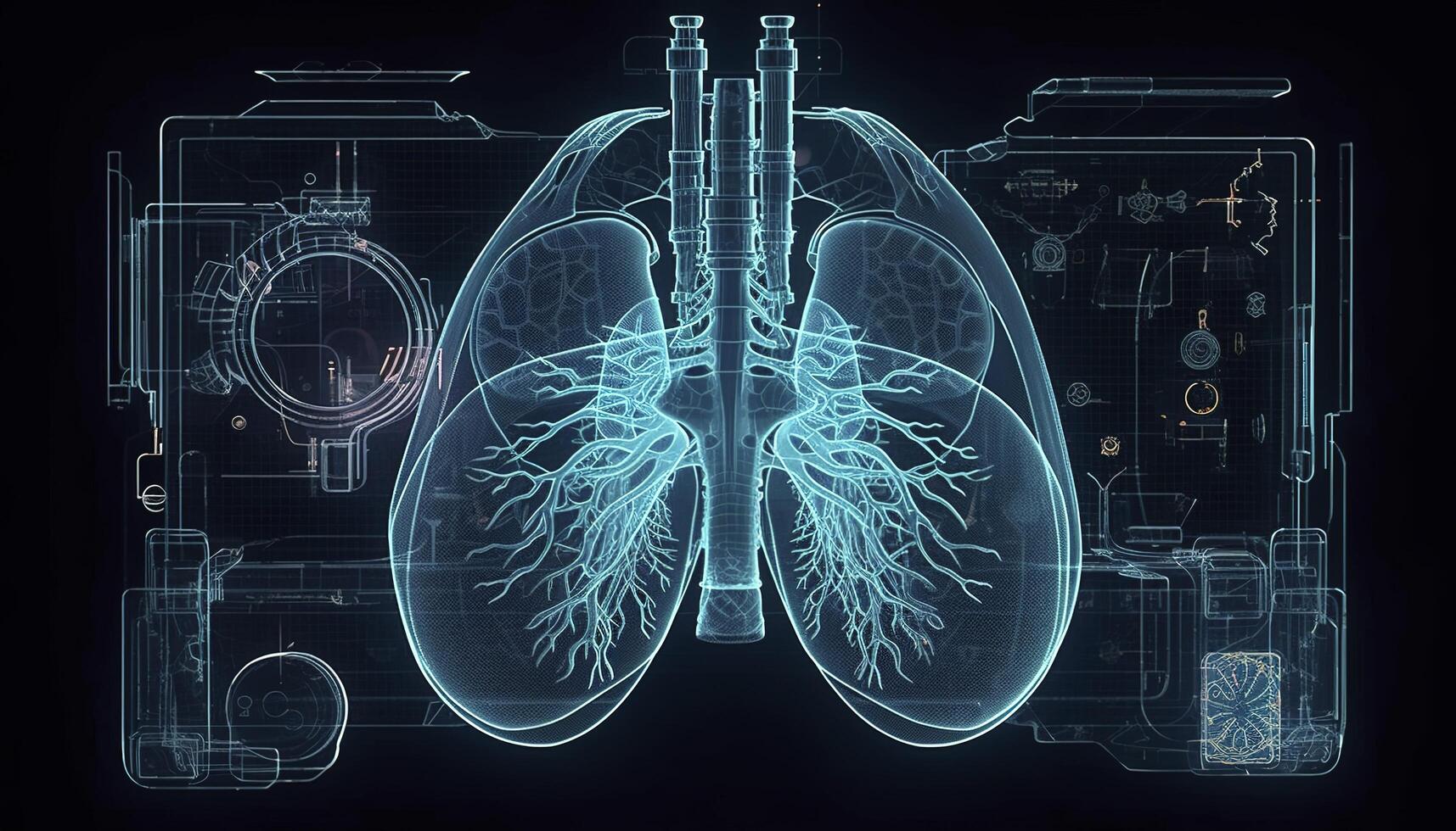 Smoky lungs of a smoker on a dark background isolate medical concept 3d illustration photo