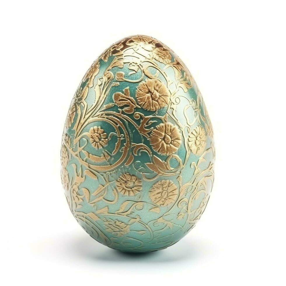 Handmade Easter egg isolated on a white background, generate ai photo