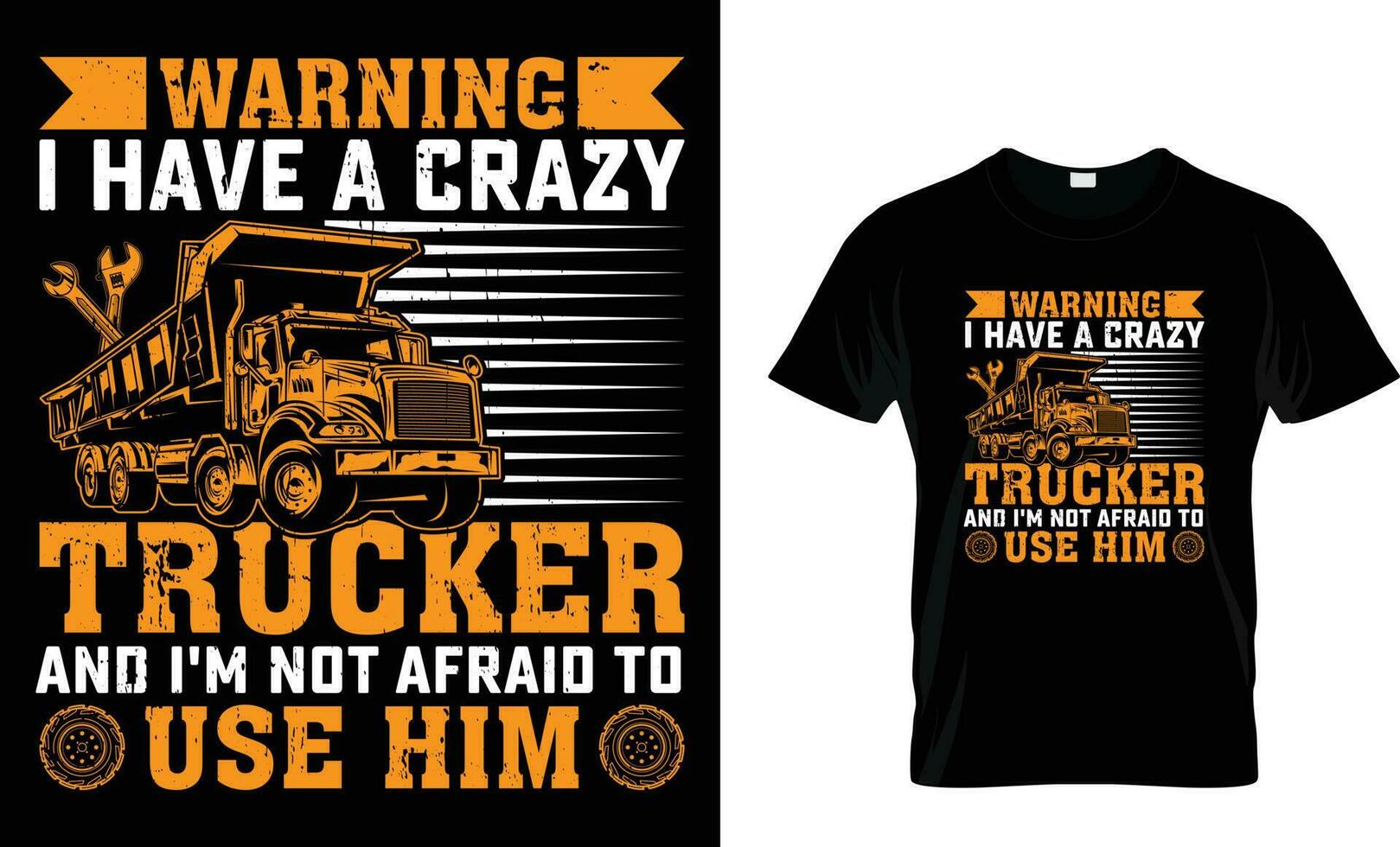 trucker t-shirt design vector