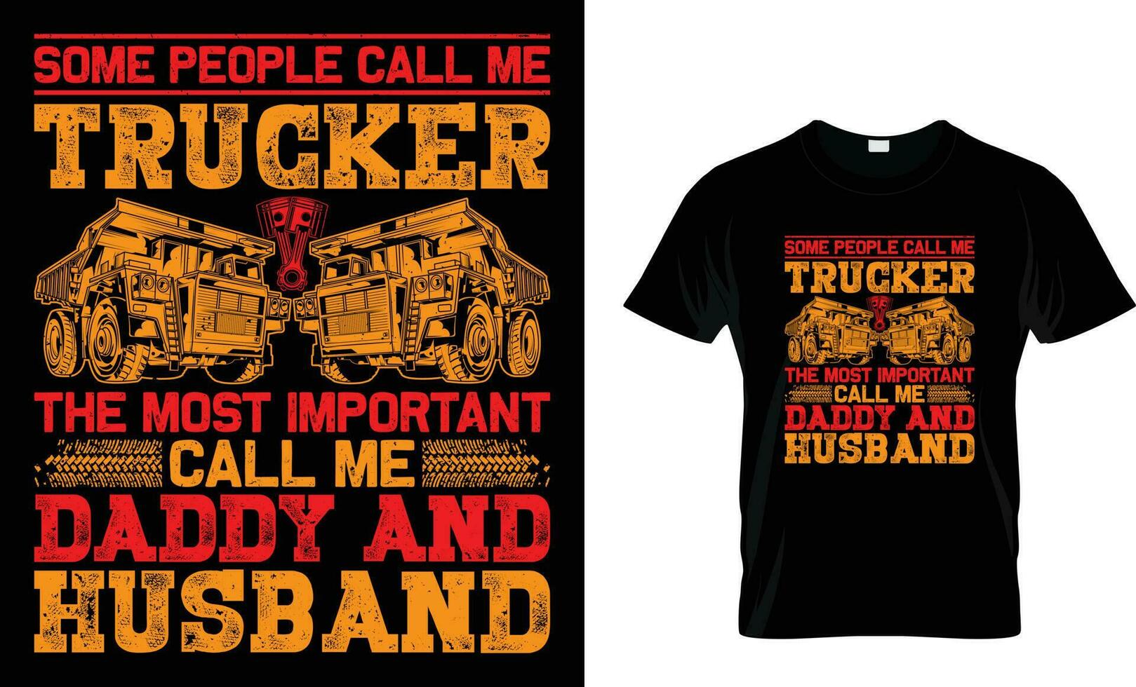 trucker t-shirt design vector