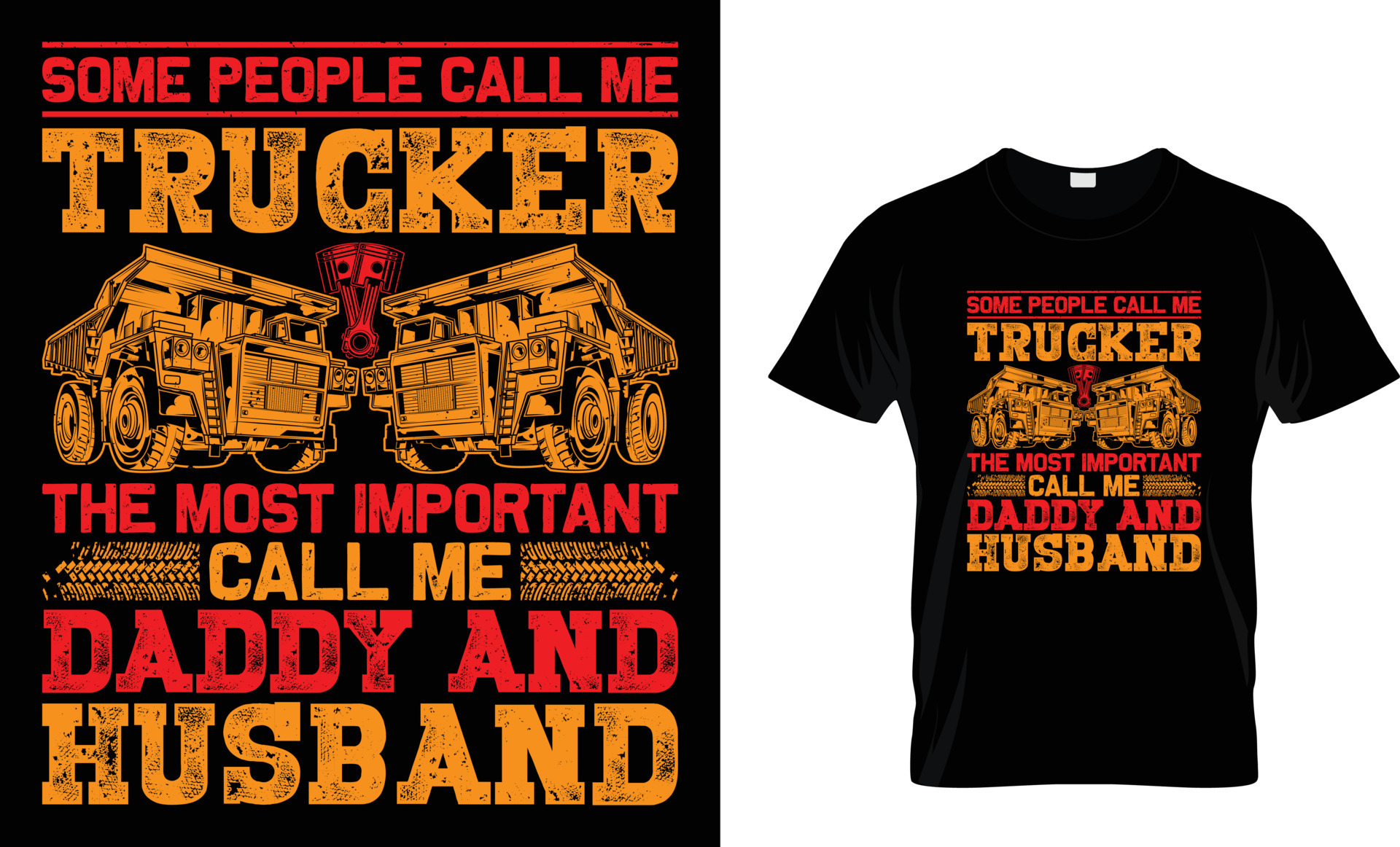 trucker t-shirt design 24396526 Vector Art at Vecteezy