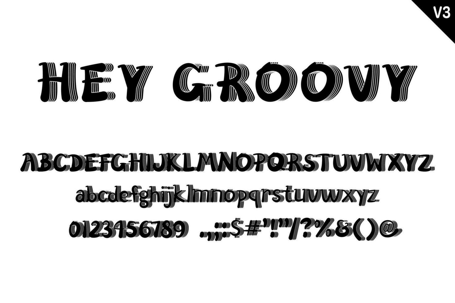 Handcrafted Hey Groovy Letters. Color Creative Art Typographic Design vector