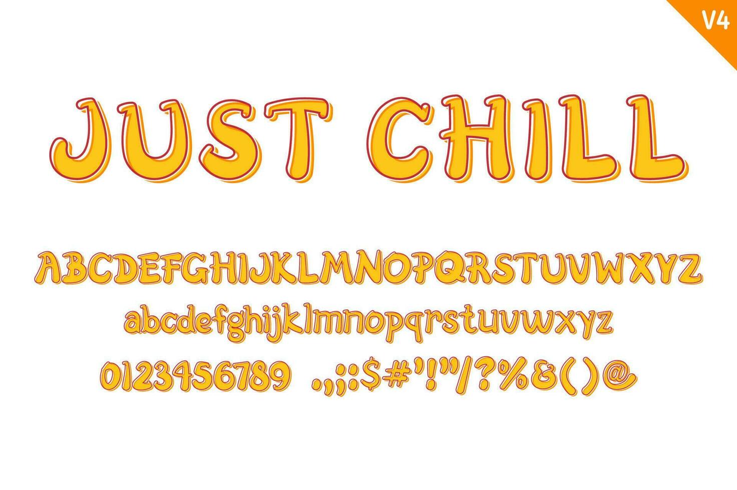 Handcrafted Just Chill Letters. Color Creative Art Typographic Design vector