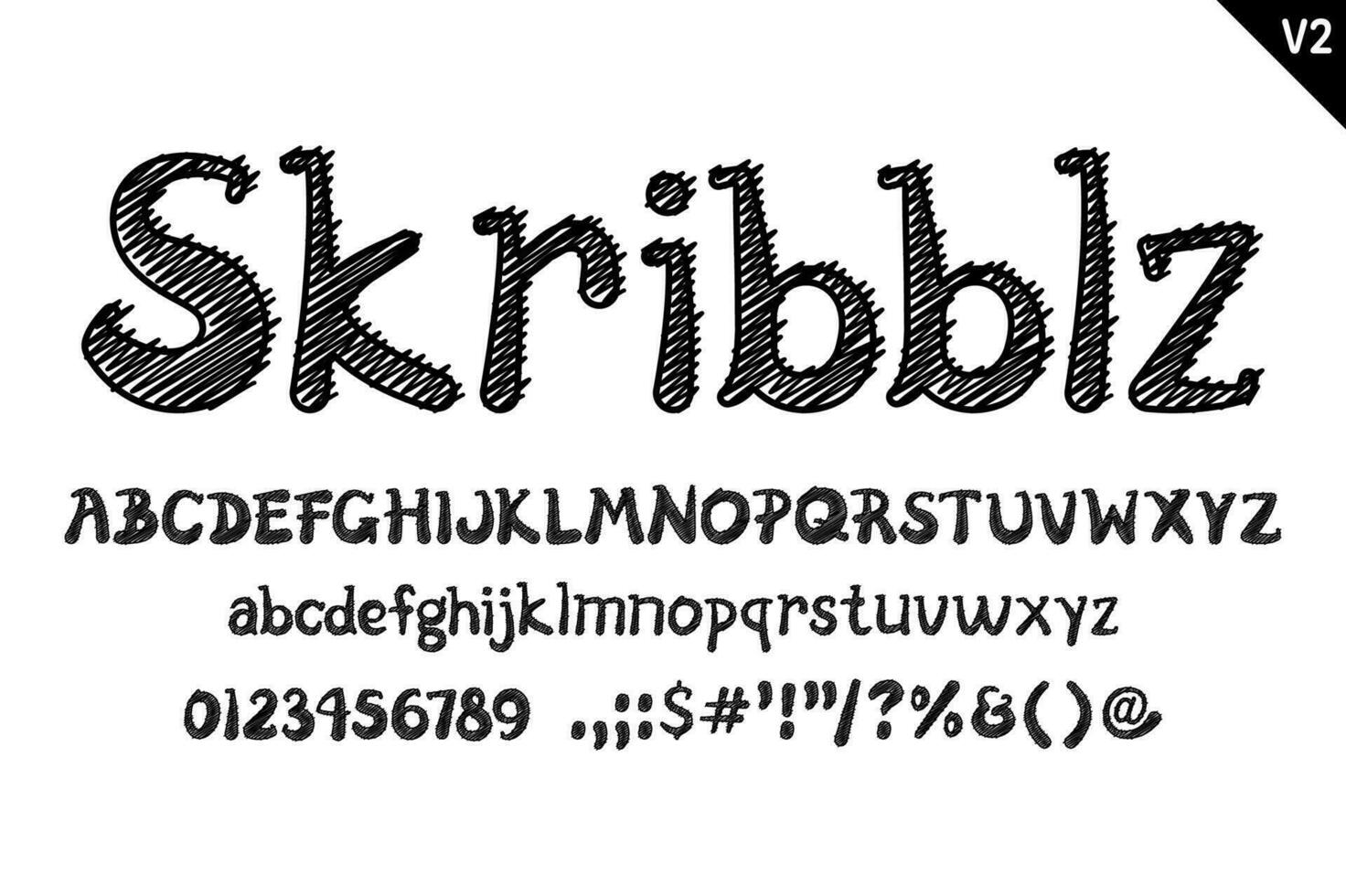 hecho a mano Skribblz letras. color creativo Arte tipográfico diseño vector