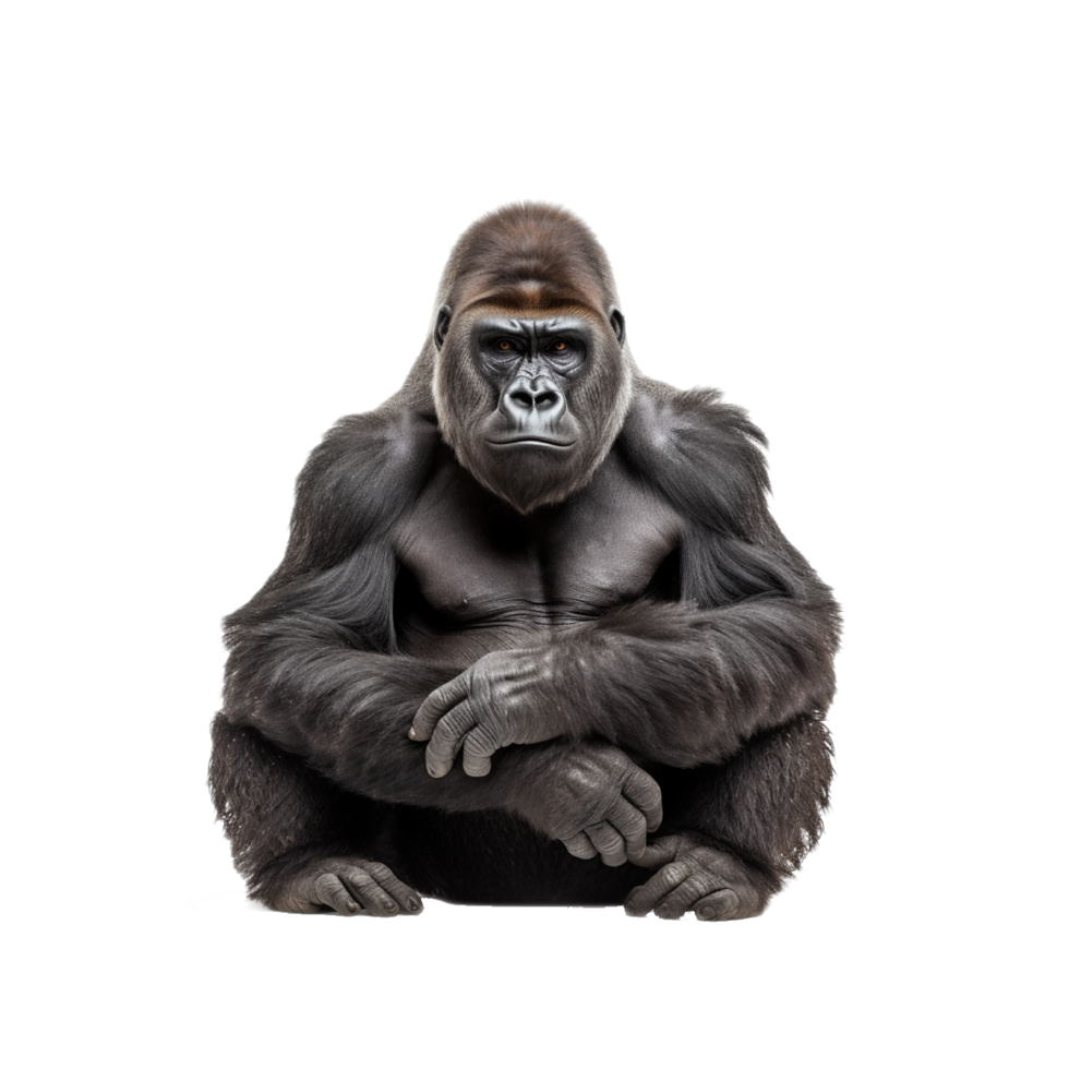 Realistic gorilla png generative ai