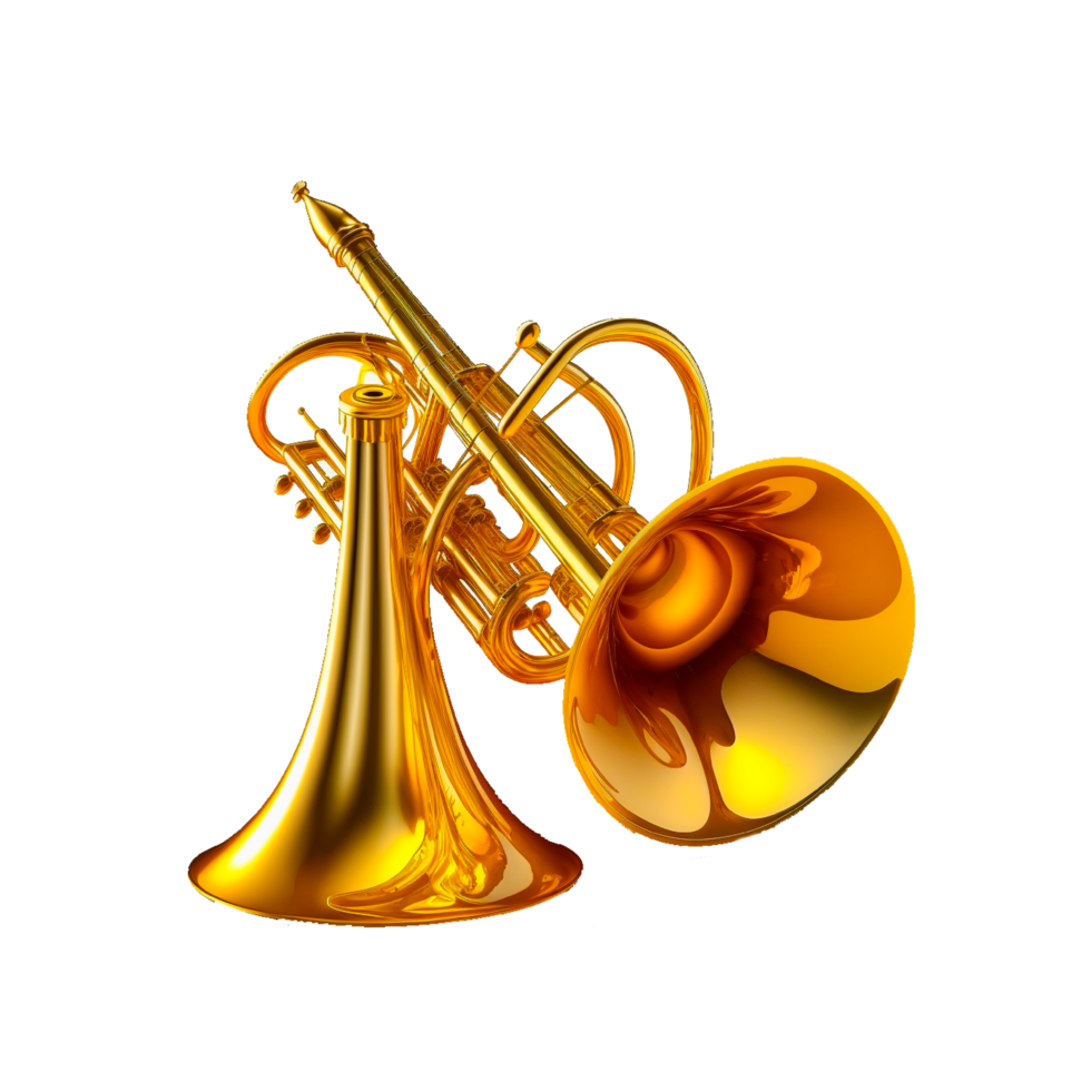 gouden trompet PNG beeld generatief ai