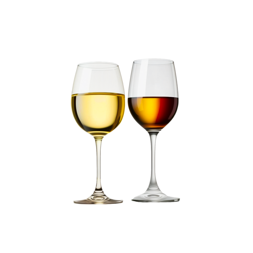 rouge et blanc du vin des lunettes ai génératif png