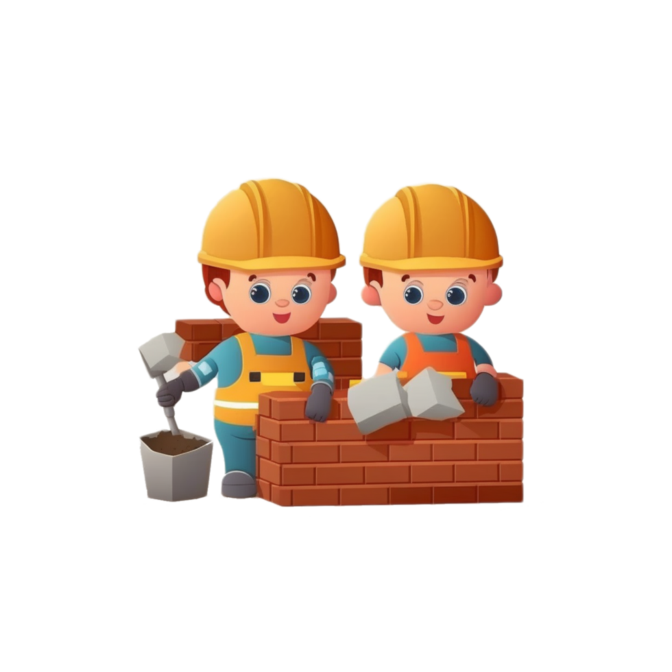 Cartoon laborer png ai generative