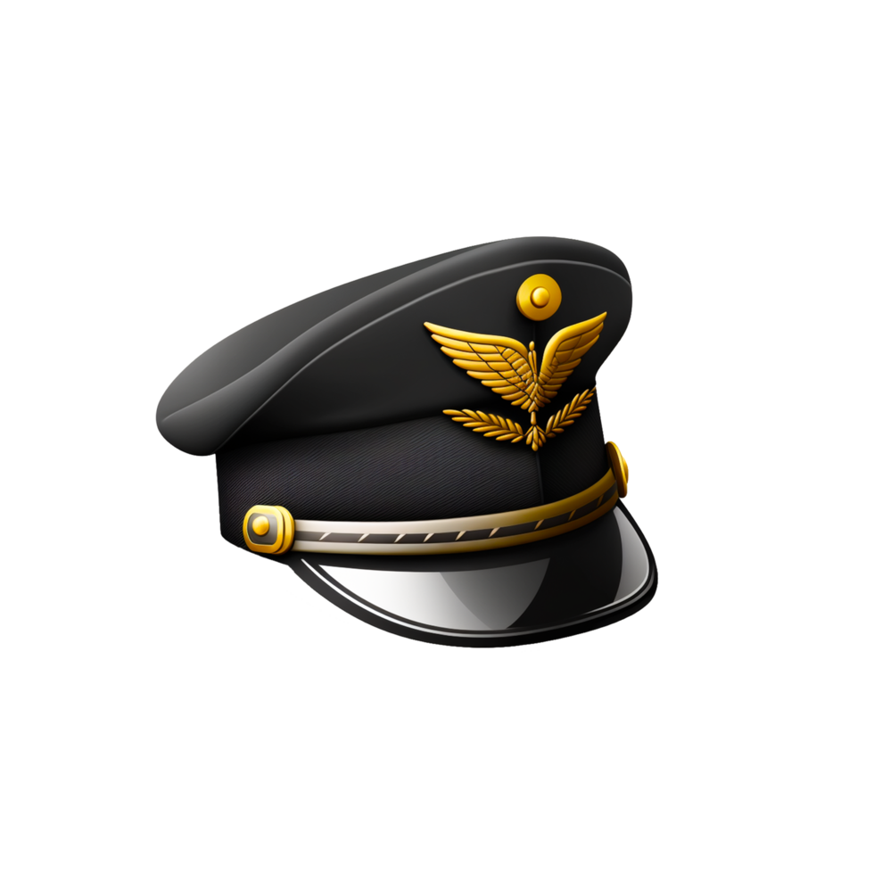 Professional uniform cap for pilot headdress png