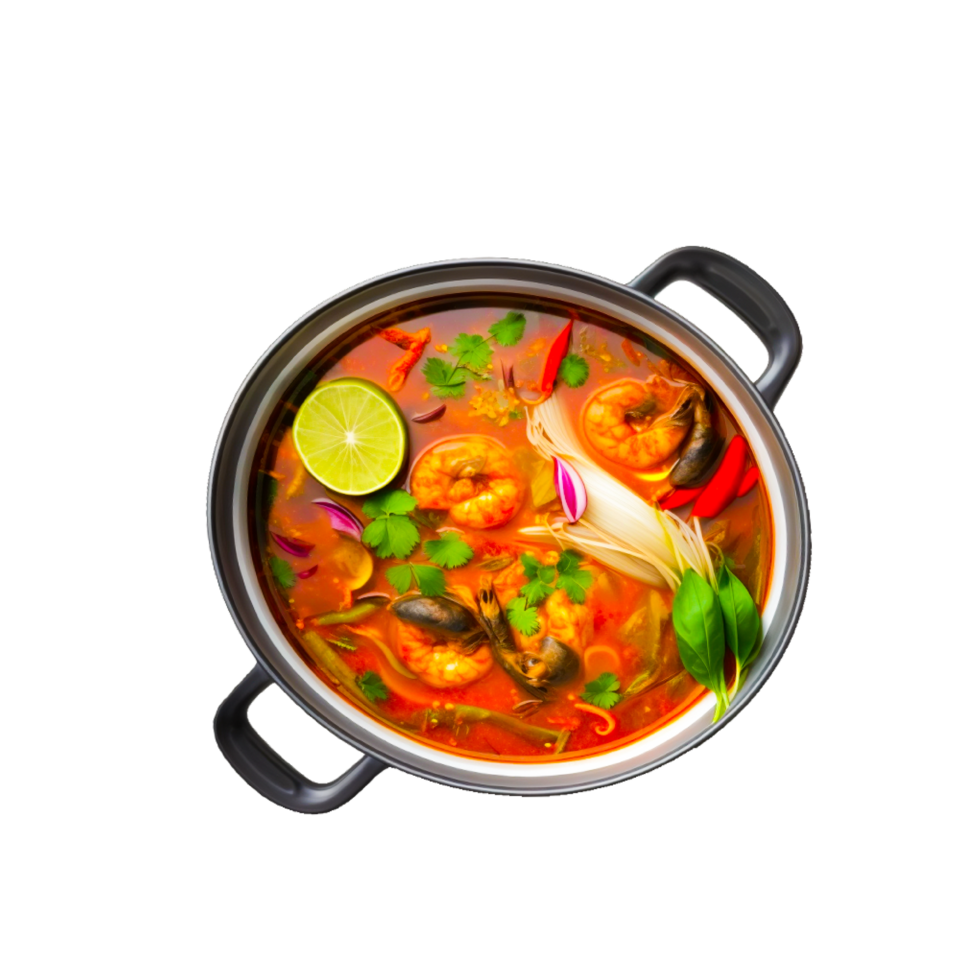 Popular Thai Spicy Prawn Soup Recipe And Ingredients Graphic Element  PNG